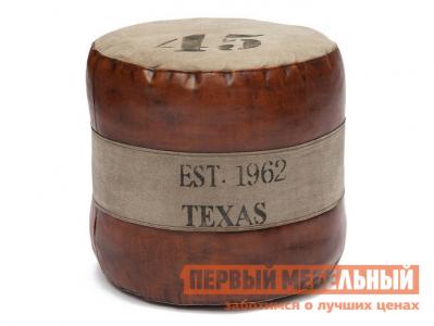 Пуфик  Техас-8030 Бежевая ткань / Коричневая кожа Tetchair. Цвет: коричневый