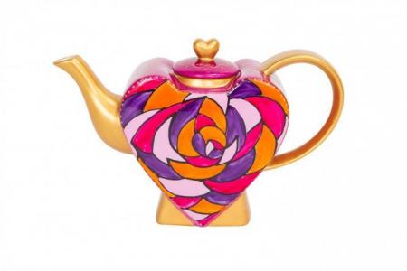 Заварочный чайник 850 мл Сердце пурпурная роза Lefard