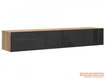 ТВ-тумба  Сомеро Дуб Вотан, Черный глянец, 1800 мм НК-Мебель. Цвет: коричневое дерево