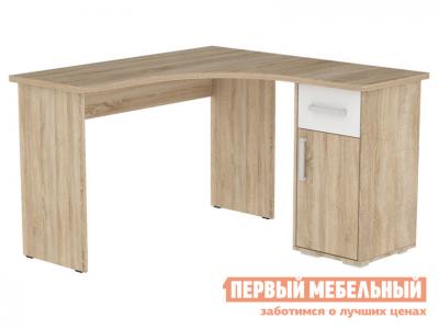 Письменный стол  Лайт-1 Дуб Сонома / Белый МебельСон. Цвет: белый