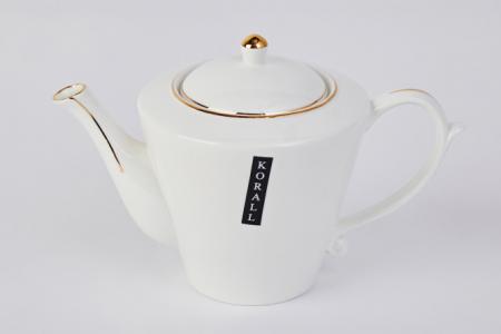 Заварочный чайник 720 мл Клевер Hoff. Цвет: белый, золотой