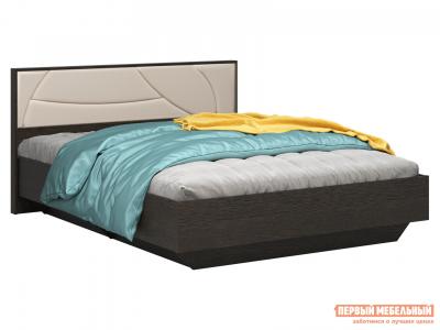 Двуспальная кровать  Мирти Люкс Венге / Ваниль, экокожа, 140х200 см, С анатомическим основанием ВВР. Цвет: венге