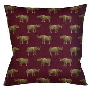 Интерьерная подушка «группа носорогов в бордовом» (object desire) красный 45x12x45 см. Object desire. Цвет: красный