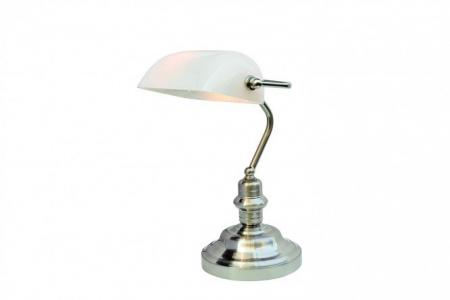 Лампа настольная Banker ARTE LAMP. Цвет: матовое серебро, белый